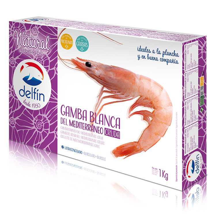 Gamba blanca del mediterraneo cruda 1kg congelado ultracongelado