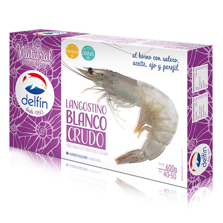 Langostino blanco crudo 600g congelado ultracongelado