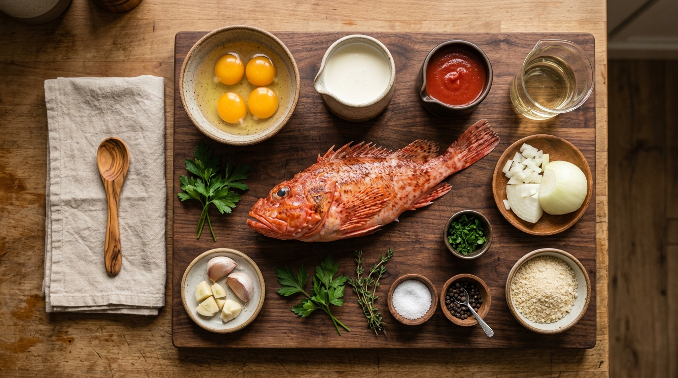 Ingredientes necesarios para preparar pastel de cabracho