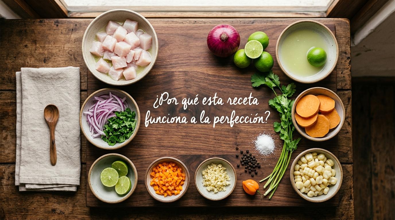 Ingredientes necesarios para preparar ceviche de pescado blanco